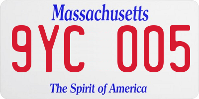 MA license plate 9YC005