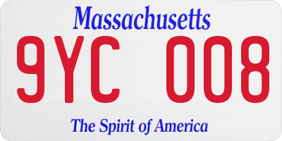 MA license plate 9YC008