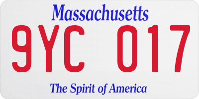 MA license plate 9YC017