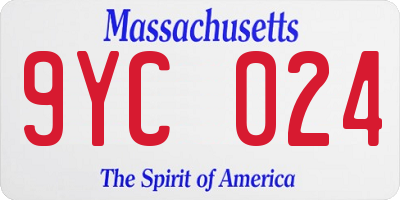 MA license plate 9YC024
