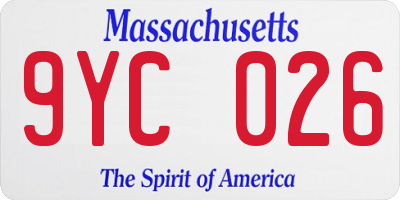 MA license plate 9YC026