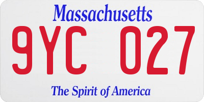 MA license plate 9YC027