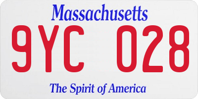 MA license plate 9YC028