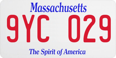 MA license plate 9YC029