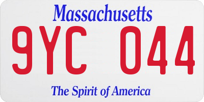 MA license plate 9YC044