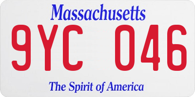 MA license plate 9YC046