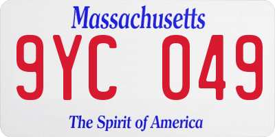 MA license plate 9YC049