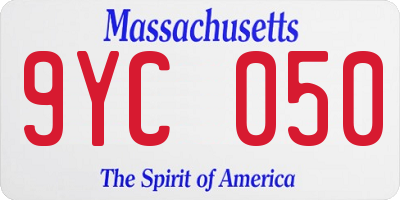 MA license plate 9YC050