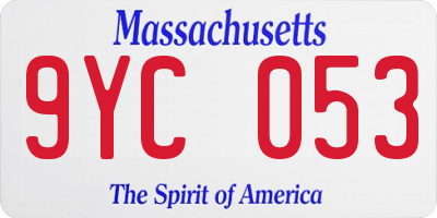MA license plate 9YC053