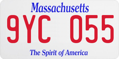 MA license plate 9YC055