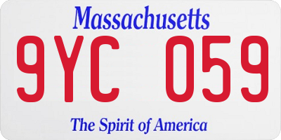 MA license plate 9YC059