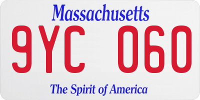 MA license plate 9YC060