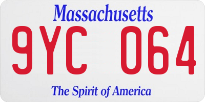 MA license plate 9YC064