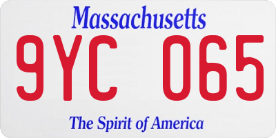 MA license plate 9YC065