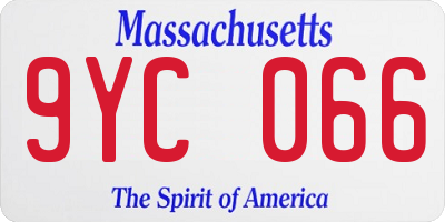MA license plate 9YC066