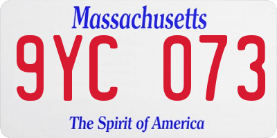 MA license plate 9YC073
