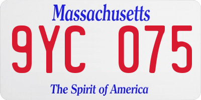 MA license plate 9YC075