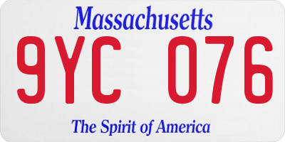 MA license plate 9YC076