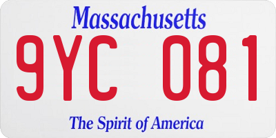 MA license plate 9YC081