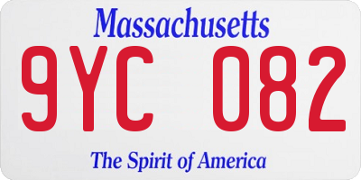 MA license plate 9YC082