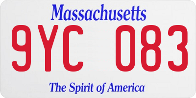MA license plate 9YC083