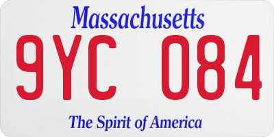 MA license plate 9YC084