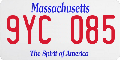 MA license plate 9YC085