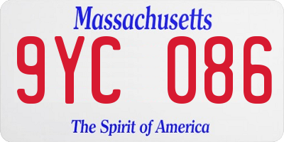 MA license plate 9YC086