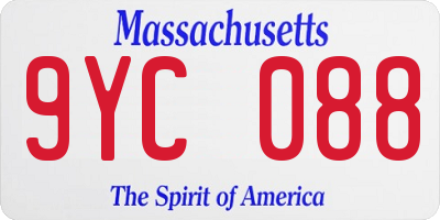 MA license plate 9YC088
