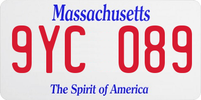 MA license plate 9YC089