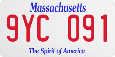 MA license plate 9YC091