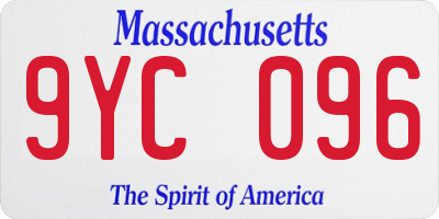 MA license plate 9YC096