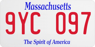 MA license plate 9YC097