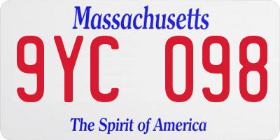 MA license plate 9YC098