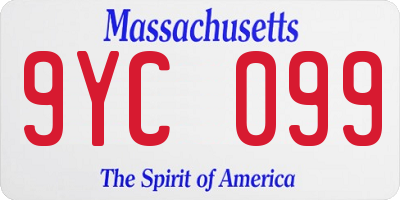 MA license plate 9YC099