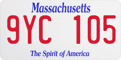 MA license plate 9YC105
