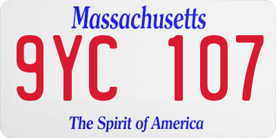 MA license plate 9YC107