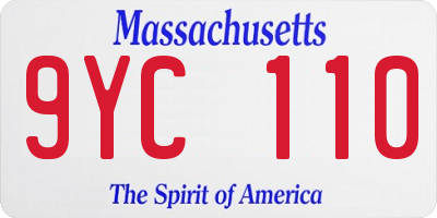 MA license plate 9YC110