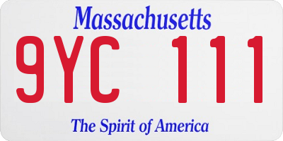 MA license plate 9YC111