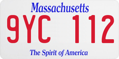 MA license plate 9YC112