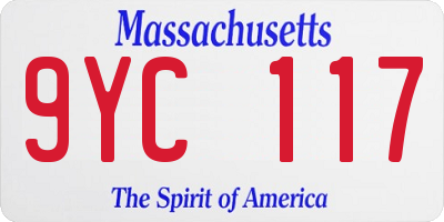 MA license plate 9YC117