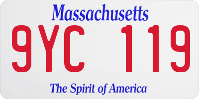 MA license plate 9YC119