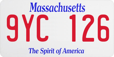 MA license plate 9YC126