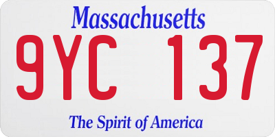 MA license plate 9YC137