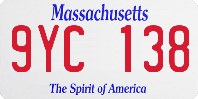MA license plate 9YC138