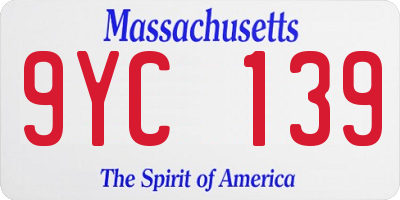 MA license plate 9YC139
