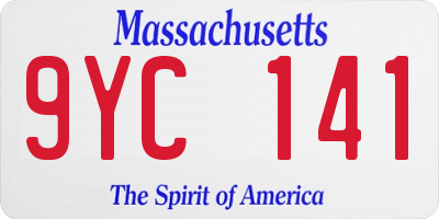 MA license plate 9YC141