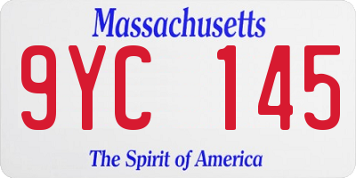 MA license plate 9YC145