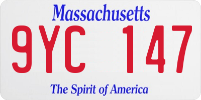 MA license plate 9YC147