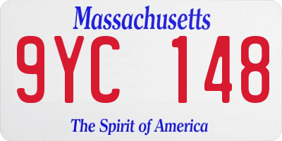 MA license plate 9YC148